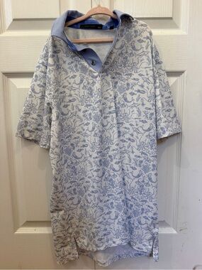 Greyson Boys' Ocean Curiosities Polo XXL 12-13 light blue and white